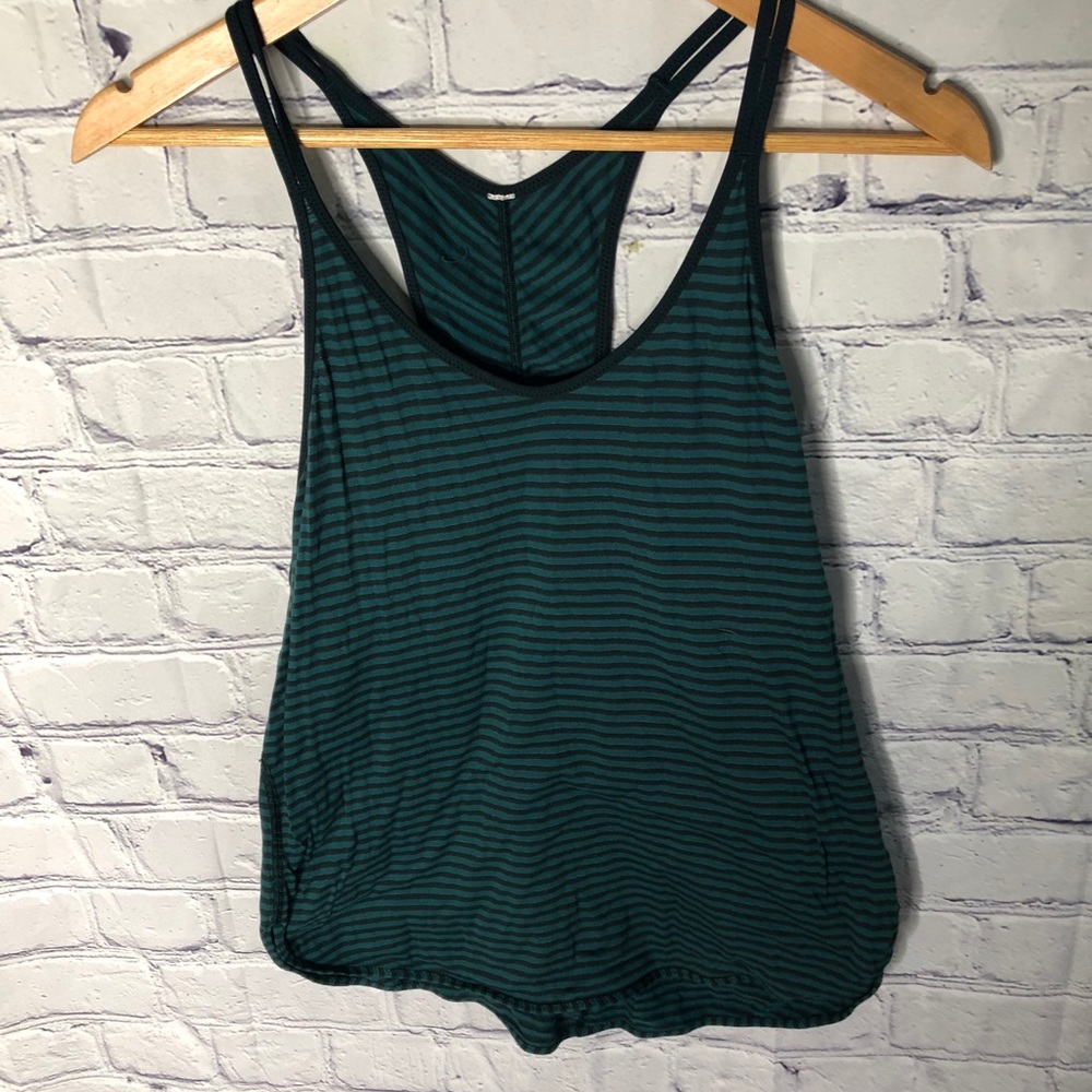 Lululemon Racerback Tank Top Green Striped Size 6